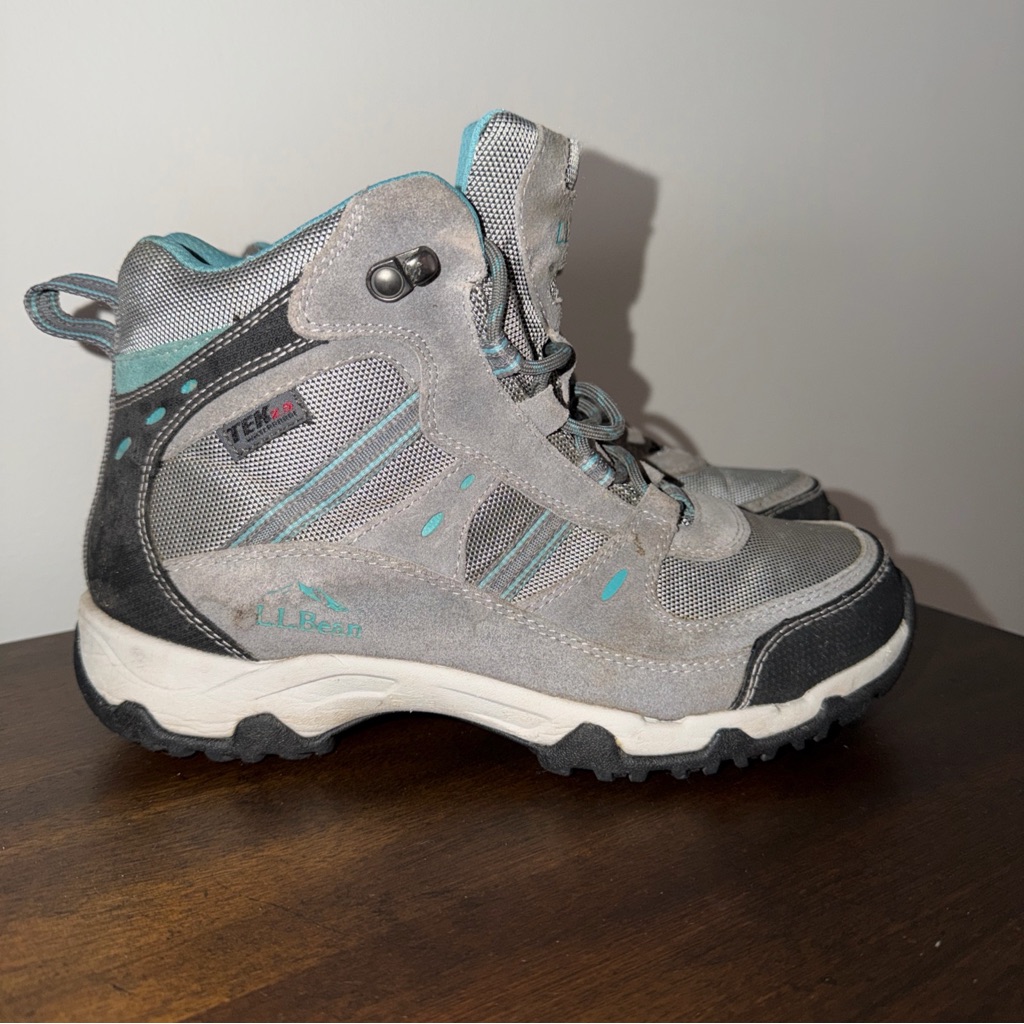 L.L. Bean Women's Trail Model Hiker 4 Waterproof Mid Hiking Boots Grey 7 M